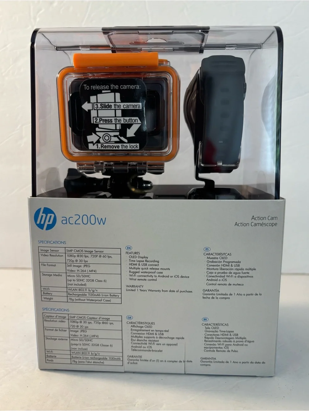 HP AC200W ACTION CAMERA NWT Compact Sports Video Camera Bundle